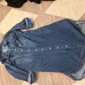 Ava & Viv Washed Denim Shirt Dress - Blue